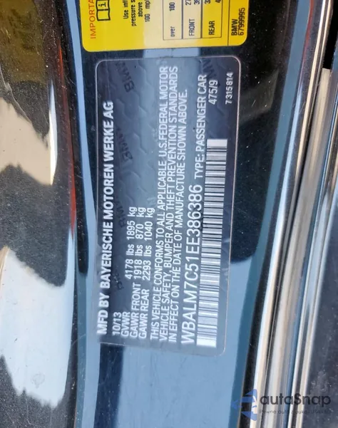 2014 BMW Z4 Sdrive35I z USA, uszkodzony, nr VIN WBALM7C51EE386386